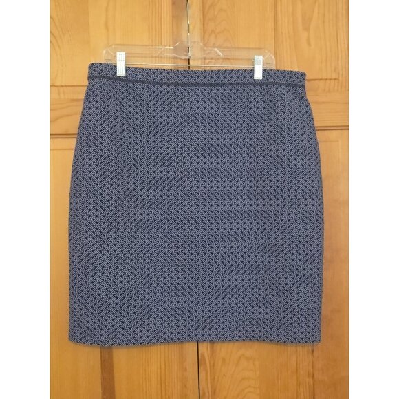 J.‎ McLaughlin Scuba Montego Skirt Size XL Navy Blue Geometric Reversible - Picture 1 of 15
